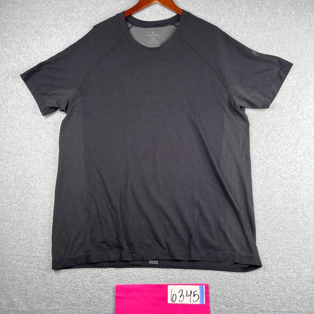 Fabletics Gym Shirt Large Black Performance Casual Stretch Mens